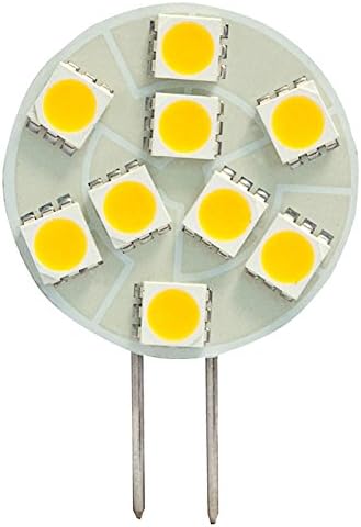 SG4-9T-CW Side Pin G4 LED Disc Halogen Replacement Bulb, 1.8W, 15-20W Equal, Cool White 6000K, 5-Pack(Not Dimmable)