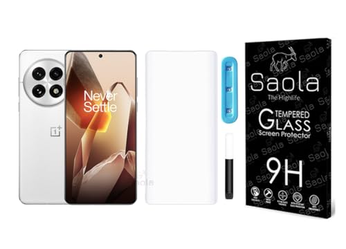 Image of Saola 1-Pack UV Curved Tempered Glass for Oneplus 13 | 9H Hardness | Edge-to-Edge Full Screen Coverage | UV Light Installation | Scratch Resistant | Case Friendly Screen Protector. (6.82 Inches)