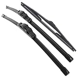 XYZ Parts Front And Rear Windscreen Wiper Blades Set of 3 Compatible with Vauxhall Astra H Mk5 Estate 2004-2011 Replacement