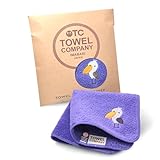 TOWEL COMPANY 今治タオル ハンカチ 22×22cm ギフト 刺繍 動物パレード (ハシビロコウ（ロイヤルバイオレット）)