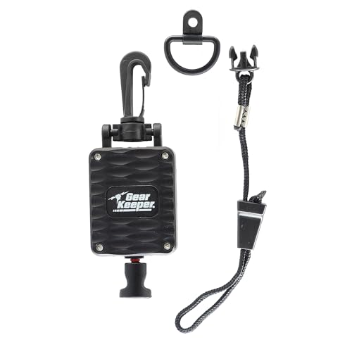 Gear Keeper CB Radio-Mikrofonhalter – einziehbarer Mikrofonhalter mit robuster Schnappclip-Halterung für LKW-Radio – CB-Radiozubehör mit Umhängeband und Montagezubehör – hergestellt in den USA