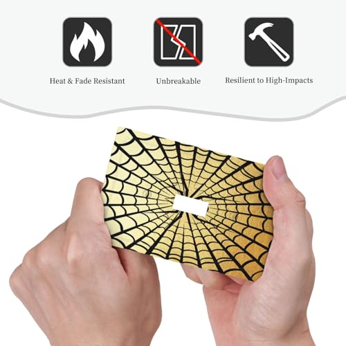 Decorative Switch Plate Covers Black Spider Spiderweb on Golden Background 1 Gang Light Switch Cover Plate Single Toggle Wall Plate Outlet Covers Wall Plate Faceplate for Home Decor