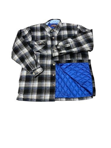 Falcon Bay Big and Tall Insulated and Quilted Primaloft Lined Flannel Shirt Jacket in Blue Plaid to 8X Big and 6X Tall