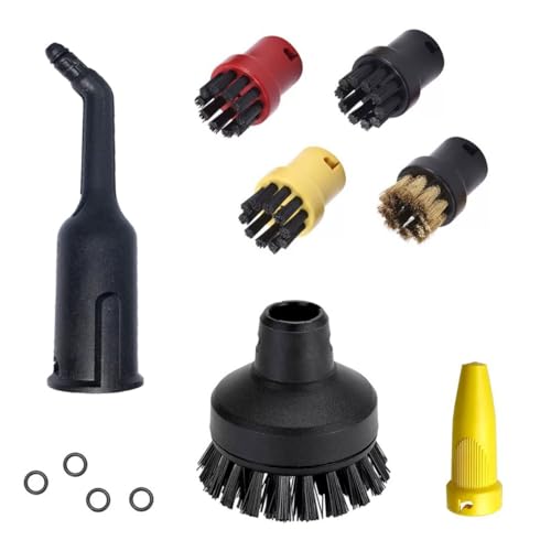 NIYATA 11Pcs Accessoire Nettoyeur Vapeur pour Karcher, Accessoires pour Nettoyeurs Vapeur avec Buses,Bagues d'Etanchéité,Brosses Rondes,Pour Kärcher SC1 SC2...
