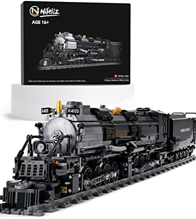 Nifeliz Badboy Steam Train Building Kit, Collectible Steam Locomotive Display Set, Large Train Set with Train Tracks, Top Present for Train Lovers (1608 PCS)
