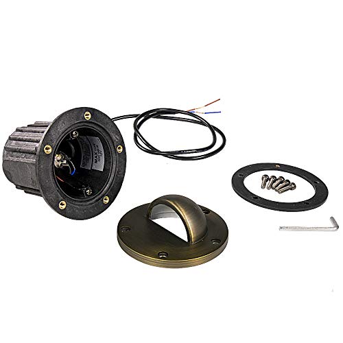 Lumen Logic 12V Brass In-Ground Well Light (Beacon Top) With 5W 2700K Mr16 Led Bulb #TOP5