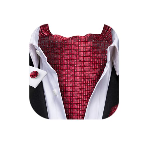 Image of Dubulle Paisley Floral Ascot for Men Self Tie Mens Cravat and Pocket Square Cufflinks Wedding