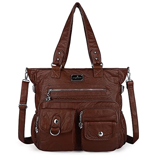 Image of Angelkiss Purses Handbags for Women PU Tote Satchel Bags for Women Pockets Shoulder Bags | PU