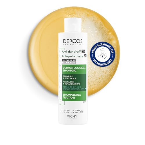 Vichy, Dercos, Shampooing Anti-Pelliculaire DS, Pellicules & Démangeaisons, Cheveux Normaux à Gras, 200ml