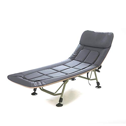 LSX American Bed Office Recliner Folding Chair Outdoor Portable Camp Bed Hospital Accompanying Bed Home Leisure Chair Iron Tube Bracket 200cm Gray Folding Bed folding bed (Color : Gray)