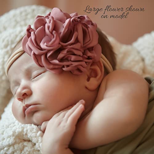 My Lello Baby Girl Ruffle Singed Rose Nylon Elastic Headbands Set 2pcs - Color Options 7