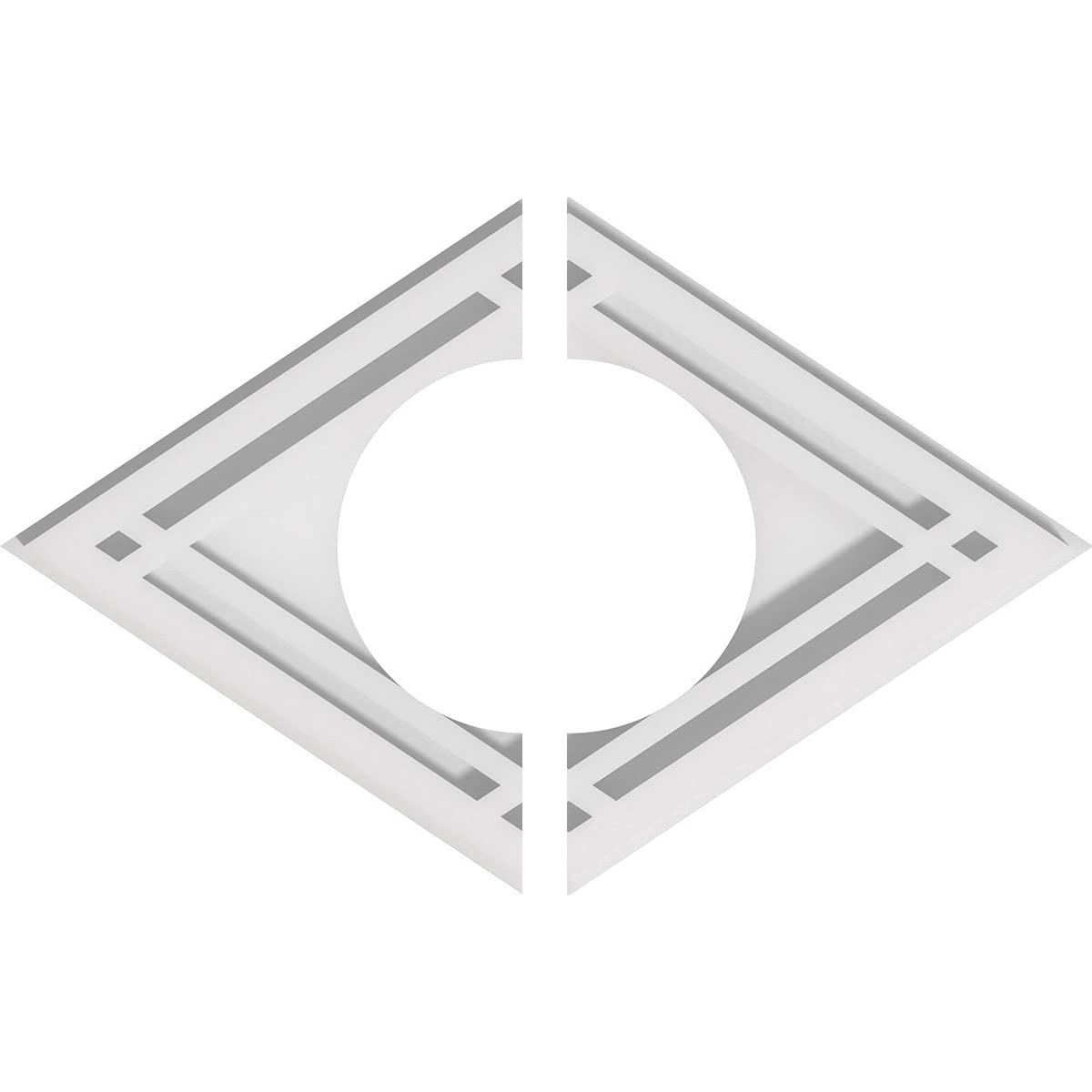 Médaillon de plafond en 2 pièces blanc 14x9 pouces pour lustre