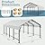 Shintenchi 12x20 FT Metal Carport, Oversized Carport Garage with Enhanced Base, Outdoor Galvanized Car Shelter, Heavy Duty Carports Canopy, for Car, Boats and Tractors, White
