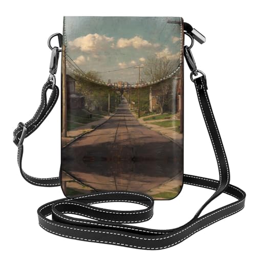 Sac à bandoulière pour téléphone portable en cuir petit format marche