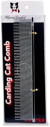 Warren London Carding Cat Comb | 7.5 inches made with Copper | Rounded Tips Prevent Irritation | Dual Tooth Design for Short & Long Hair removes Mats and Tangles