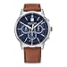 Produktbild Tommy Hilfiger Herren Multifunktions-Quarzuhr mit 44 mm - Marineblaues Zifferblatt, Heller Braun Lederarmband, 3 Unterzifferblätter, Wasserfest bis 5ATM - 1791629