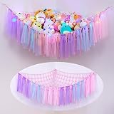 Unicorn Castle Stuffed Animals Hammock Net Kids Toy Storage With Led Light Stuffed Animals Holder Co