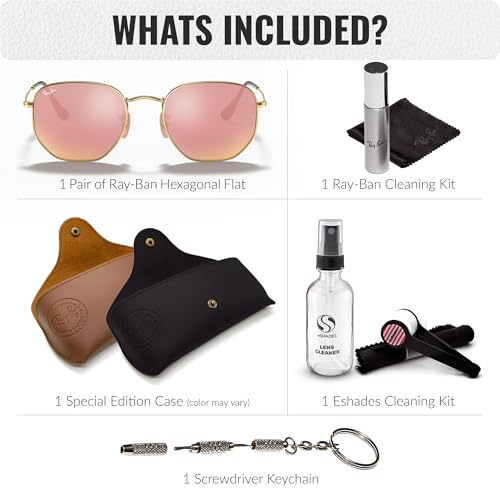 Image of Ray-Ban RB3548N HEXAGONAL FLAT LENSES Square-Round Shape Sunglasses for Men & Women with Official Eyewear Kit