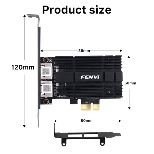 Image of FENVI Dual Port 2.5G Ethernet Card with Intel I226 Chip, PCIe Network Adapter 2500Mbps NIC for Gaming PC, Server, Desktop Computer - Compatible with Windows 10 /11, Mac OS, Linux