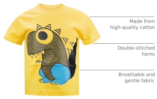 Image of DEEKEY Toddler Boys Shirts Short-Sleeve Little Kids t Shirts Boys' Tops, Tees & Shirts Graphic TEE Age for 2-7 Years 4-Pack