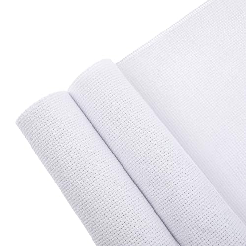 Image of Aida Cloth Big Size Cross Stitch Fabric White Buckram Mesh Embroidery Classic Reserve Supplies for Home DIY 19.7 x 19.7 Inch