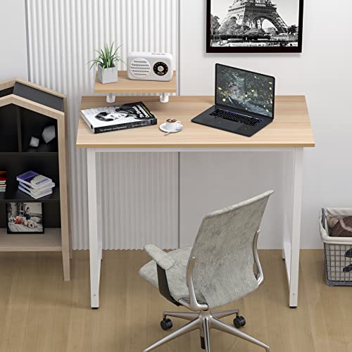 Chleby Escritorio para Ordenador, Escritorio, Mesa de Ordenador Estudio, Mesa de Ordenador con Soporte de Pantalla Beige 80 x 40 x 75 cm…