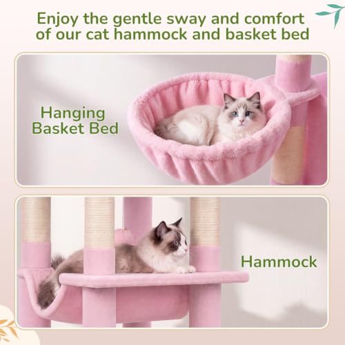 Image of Globlazer Pink Corner Cat Tree Tower with Scratching Post, C51, Pink