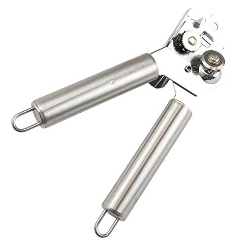 Abridor de latas de aço inoxidável limpo manual com corte lateral para abridor de garrafas