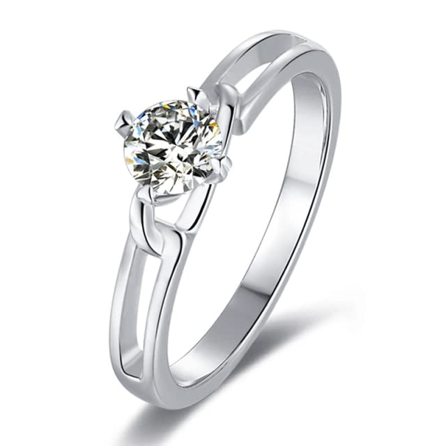 Bague en moissanite pour femme, alliance argent 925 et bijoux fins