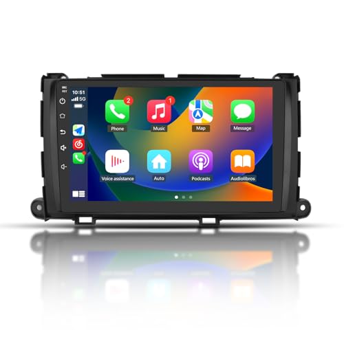Android 13 Car Radio for Toyota Sienna 2011-2014, 9 Inch Touch Screen Stereo with Wireless CarPlay Android Auto/BT/GPS/FM/SWC Radio 2GB 32GB