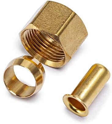 LTWFITTING Value Pack 3/8-Inch OD Brass Compression Insert,Sleeve Ferrule,Nut (Pack of 125)
