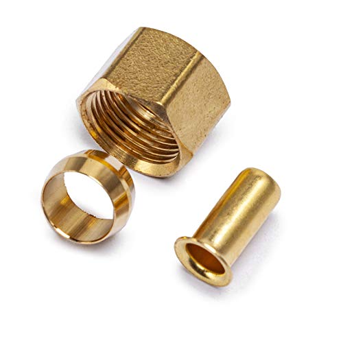 Ltwfitting Value Pack 3/8-Inch Od Brass Compression Insert,Sleeve Ferrule,Nut (Pack Of 125) #TOP20