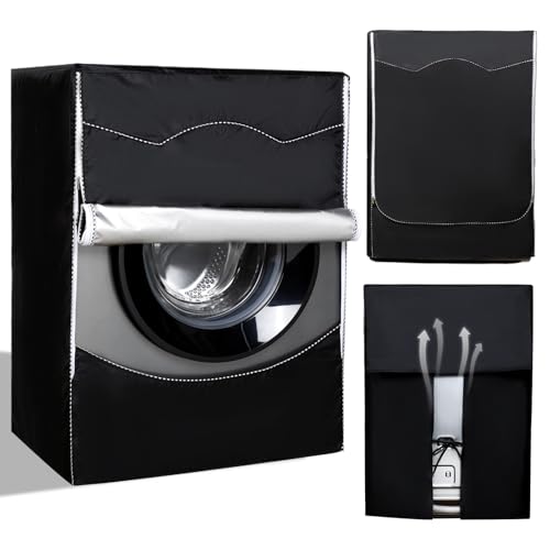 Cozary Funda Lavadora Exterior Impermeable, Fcubre Lavadora Oxford 420D con Cremallera, Protección UV Antipolvo Funda para Lavadora y Secadora 60x65x85 cm