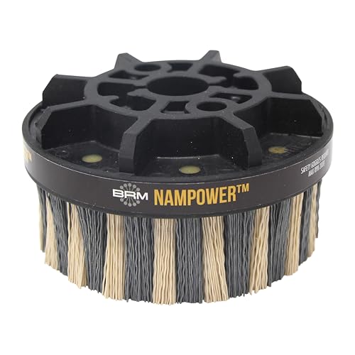 Image of Brush Research ADD12538320 Nampower Dot Type Abrasive Disc Brush, Combination Silicon Carbide /Ceramic Filament, 125mm Diameter, 38mm Bristle Length (Pack of 1)