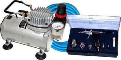 MAS G76 Deluxe Dual-Action Trigger Style Gravity Airbush with Compressor and Hose