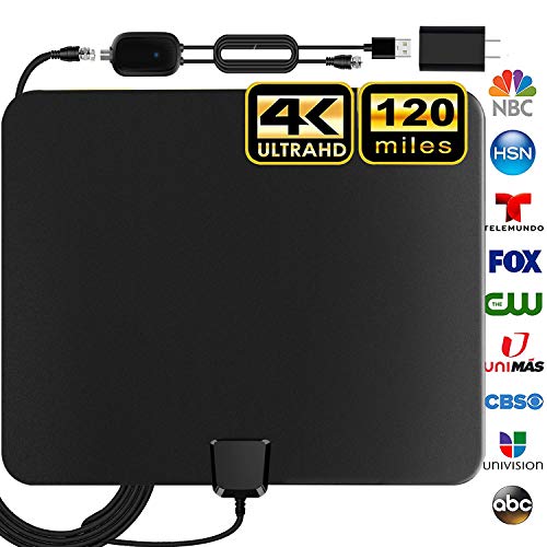 [Updated 2020 ] TV Antenna, Indoor Amplified Digital HDTV Antenna, 90-120 Miles Range