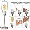7 8 9 10 inch Lamp Shade Harp Holder,Adjustable Lamp Harp Kit,Fit Both Standard Lamp Rod and E26 Light Base UNO Fitter Adapter,with 2 Shade Attaching Finial Top (Silver Color - 2 Set)