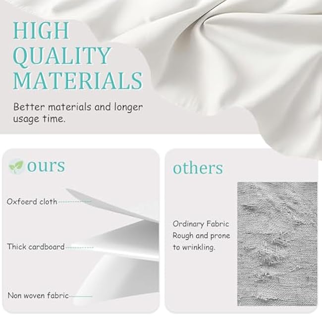 Fabric Storage Bin with Lid, Closet Boxes with Cover, Collapsible Stackable Organizer Basket with 2 Handles, for Home and Bedroom, 2 Pack, White, 10.2 x 7.9 x 6.7 In, XSNY12WS-2