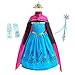 Produktbild Lito Angels Prinzessin Elsa Krönung Kostüm Kleid für Kinder Mädchen, Eiskönigin Schneekönigin Krönungskleid Verkleidung mit Umhang und Zubehör Größe 5-6 Jahre 116
