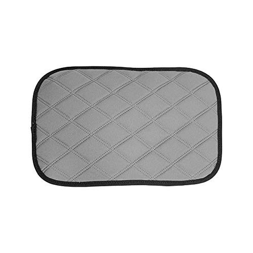 Image of FH Group Neosupreme Gray Diamond Pattern Center Console Pad - Water-Resistant Armrest Cover Protector for Cars, SUVs & Trucks