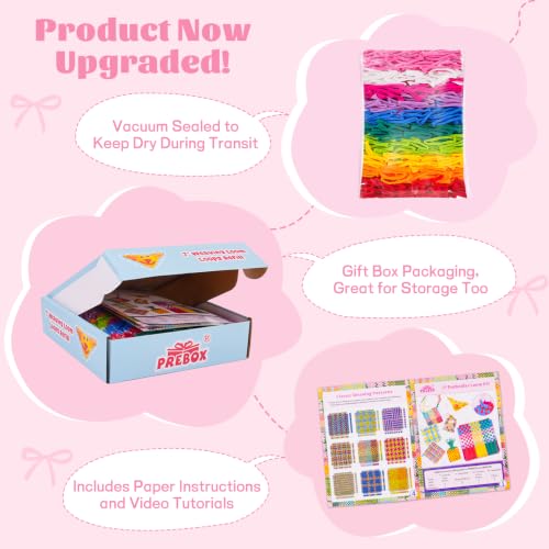 PREBOX Weaving Loom Loop Refill,7 Inch 500 Pcs in 10 Vibrant Colors, Potholder Loops, Loom Refill Loops Craft for Kids — view 2
