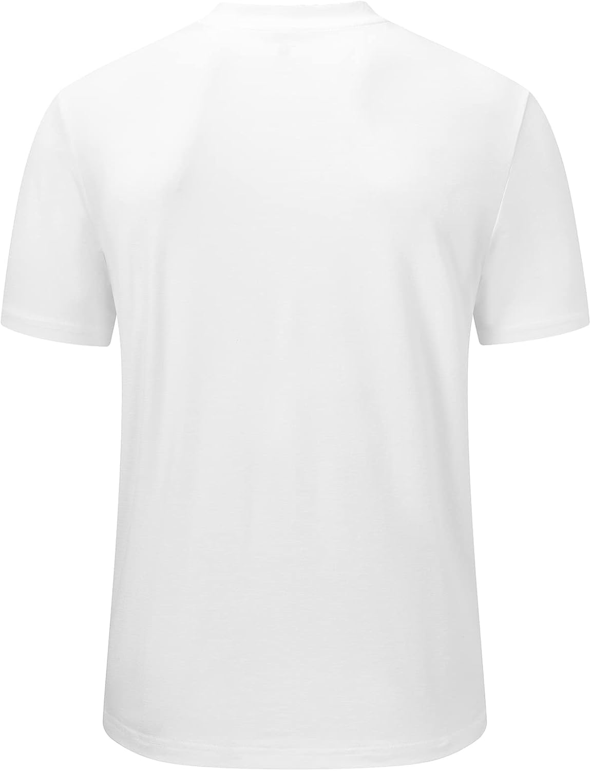 Rdruko Men's Collarless Golf Shirts Henley Dry Fit Athletic Lightweight Performance Casual Blade Polo T Shirts Short Sleeve, White, S - Image 3