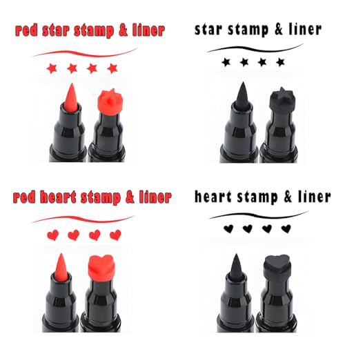 Set de delineadores líquidos Face Stamp rojo y negro miniatura 2