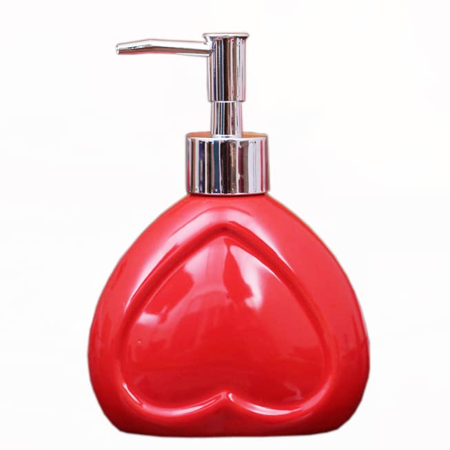 GMMH Set Accessori Bagno In Ceramica Stile Rustico – 5 Pezzi Con Motivo Cuore, Vintage - 6