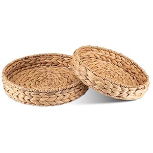 Decorasian Tablett rund geflochten Set 32cm 28cm