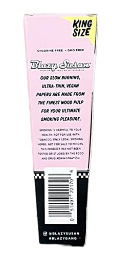 Blazy Susan King Size Rolling Paper Cones Pink (3 Cones Per Pack) + Rsv Scoop Card (5 Packs) #TOP1