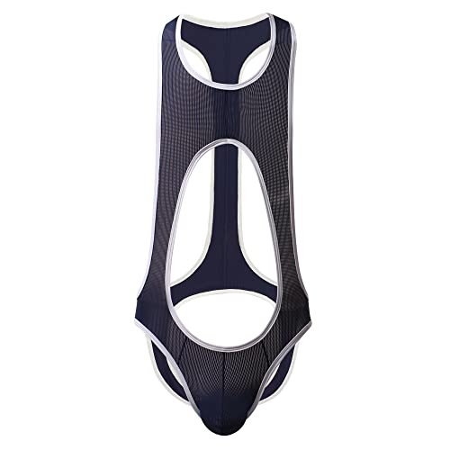QiaTi Herren Unterwäsche Mesh Breathable Athletic Supporters Slim Fit Jumpsuit… Cover