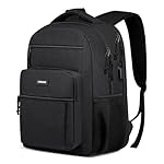 School Backpack for Teen Boys and Men - 15.6 Inch Laptop Backpack with USB Charging Port, Anti-Theft, Water-Resistant Sturdy - Ergonomic, Multiple Pockets, College, Black