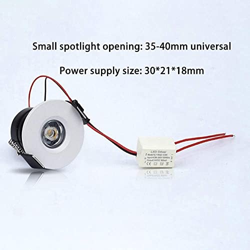 Downlight encastré de précision 1W, mini spots interchangeables noirs et blancs 4000K - 4