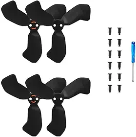 Hélice para DJI NEO 2, acessórios coloridos de substituição de pá feitos de material de PC, design compacto de 4,9 cm com suportes de proteção de asa (preto)